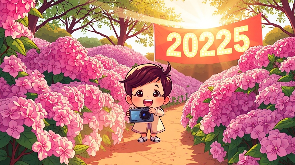 2025년 6월 수국 축제 베스트 명소와 체험 프로그램 총정리 8 아이들과 함께하는 수국 축제 (cartoon 스타일)