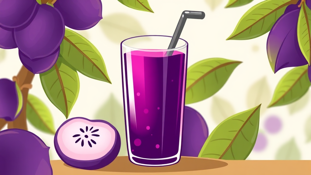 자보티카바 주스: 면역력 강화와 혈당 조절의 비밀 (cartoon 스타일)