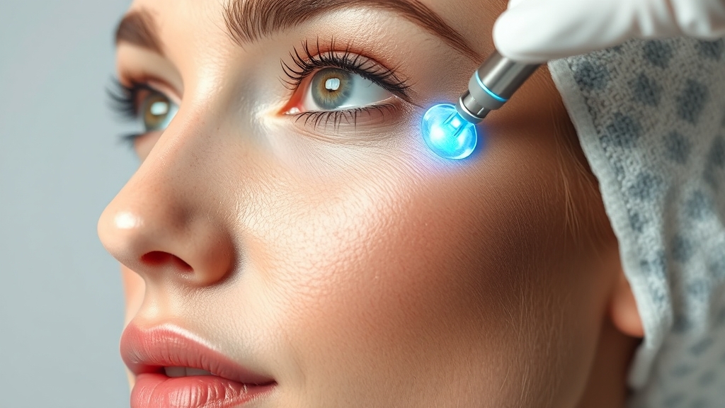 치료 방법 비교: 압출 vs 레이저 (realistic 스타일)