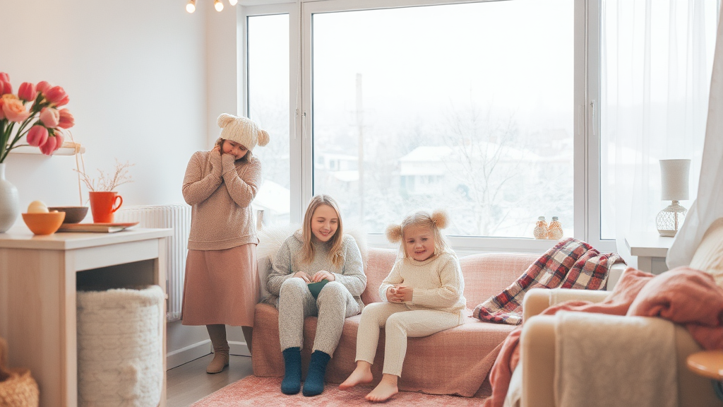 난방비 절약 핵심은? (watercolor 스타일)