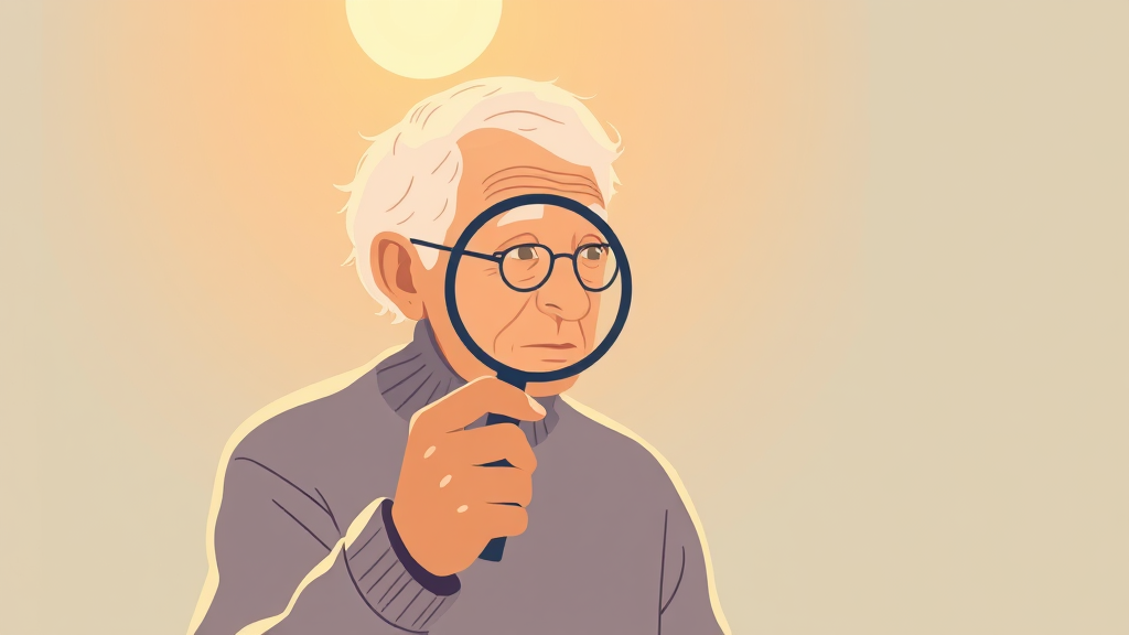 치매 지원 대상 및 자격 (illustration 스타일)