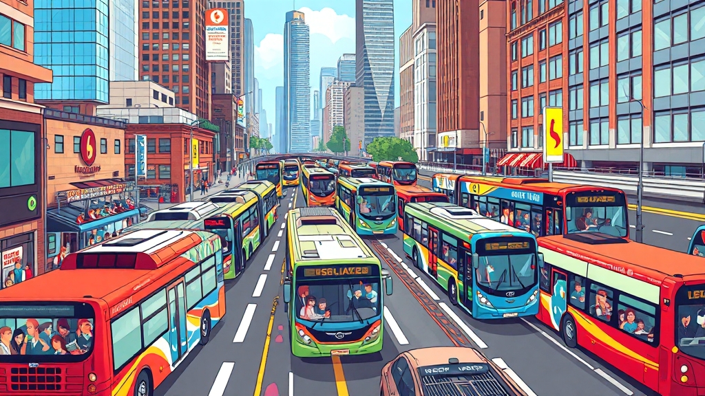 편리한 대중교통 환경 (cartoon 스타일)