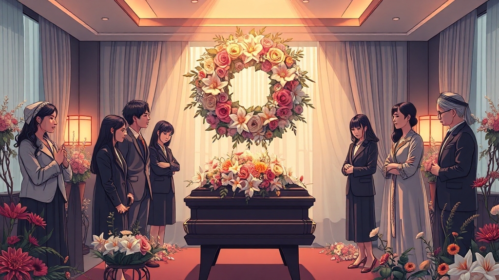 근조화환, 왜 중요할까요? (illustration 스타일)