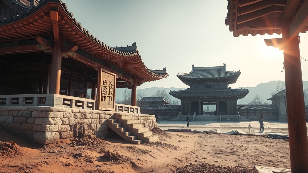 탑비, 발굴 및 보수 현황 (realistic 스타일)