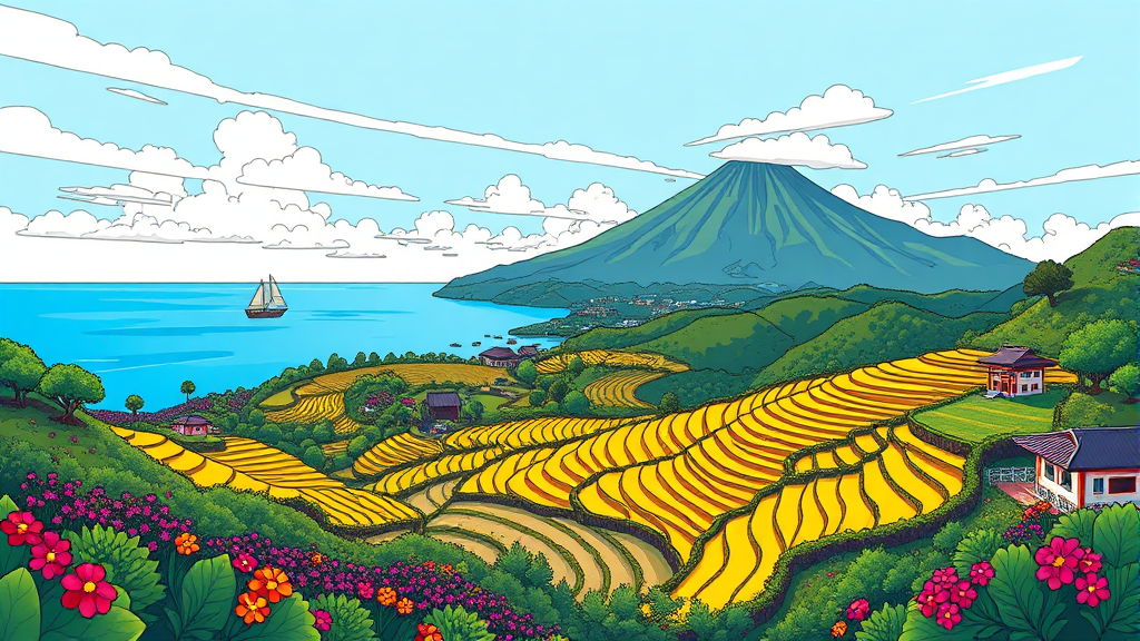 자연 속 힐링을 선사하는 가족 여행 명소 (cartoon 스타일)