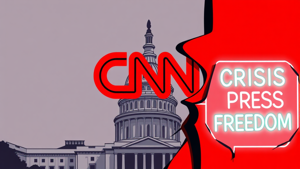 글로벌 언론사와 미국 정치권 갈등 (cartoon 스타일)