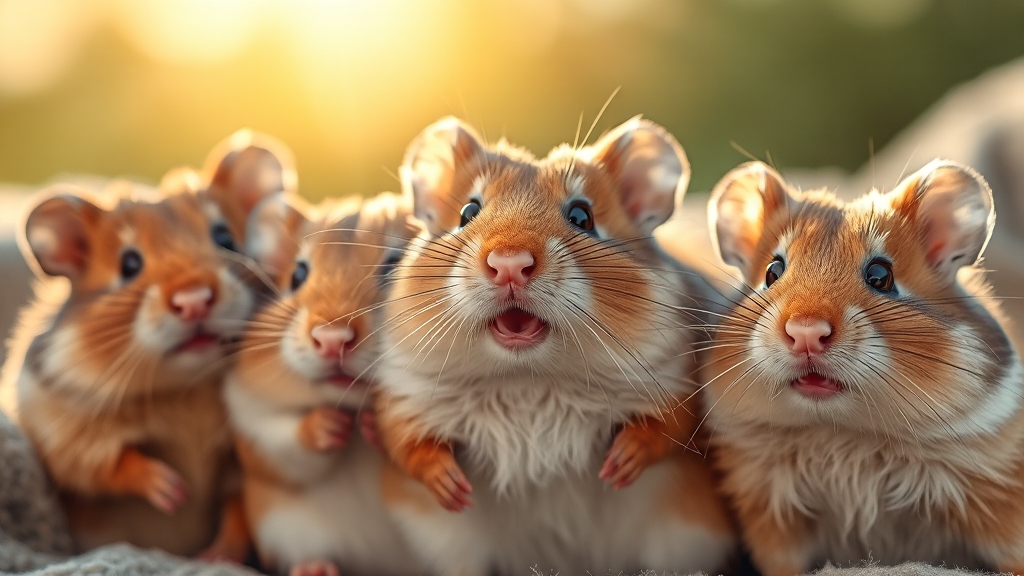 페디그리 햄스터 vs 일반 햄스터 (realistic 스타일)