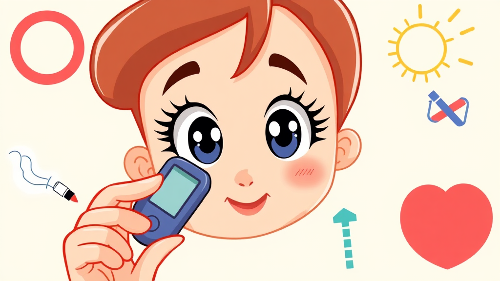 실명 예방을 위한 생활 속 눈 건강 관리법 (cartoon 스타일)