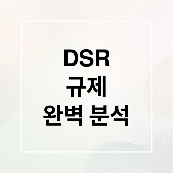 DSR
규제
완벽 분석 (DSR 대출   규제)