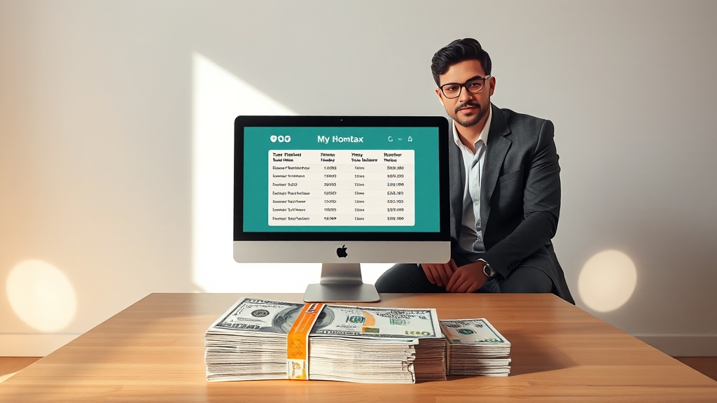 홈택스에서 환급일 확인하는 방법 (realistic 스타일)