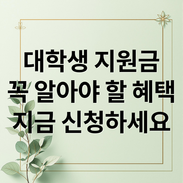 대학생 지원금
꼭 알아야 할 혜택
지금 신청하세요 (대학생 지원금)