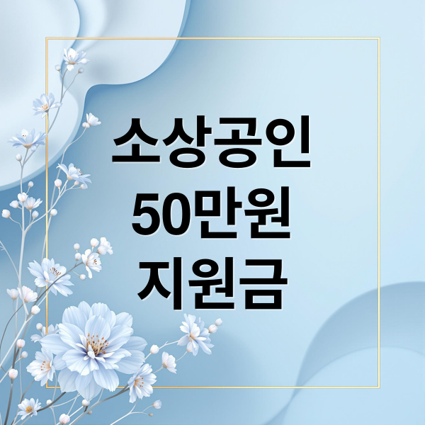 소상공인
50만원
지원금 (소상공인 지원금 50만원)