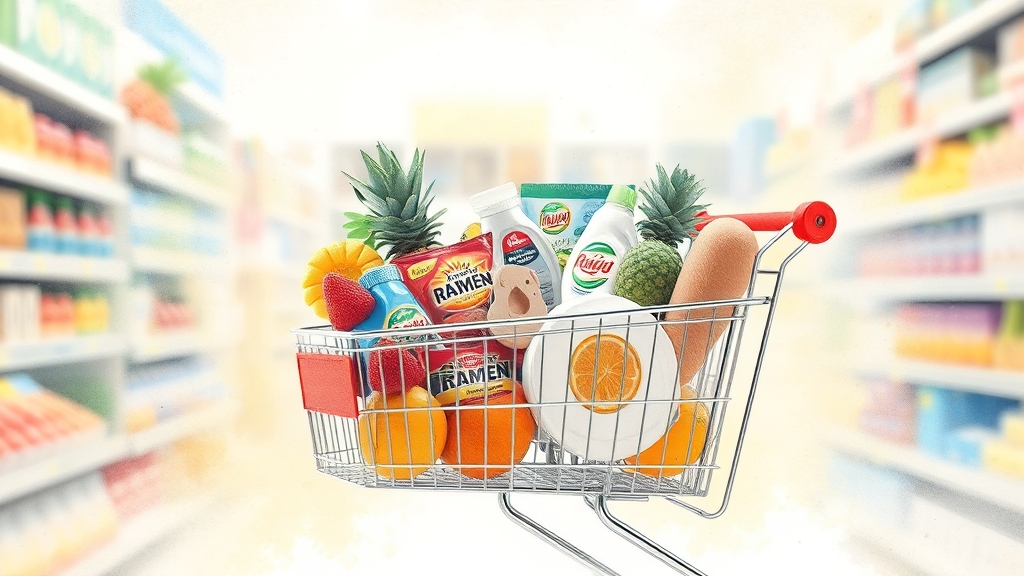 과일, 생활용품도 놓치지 마세요! (watercolor 스타일)