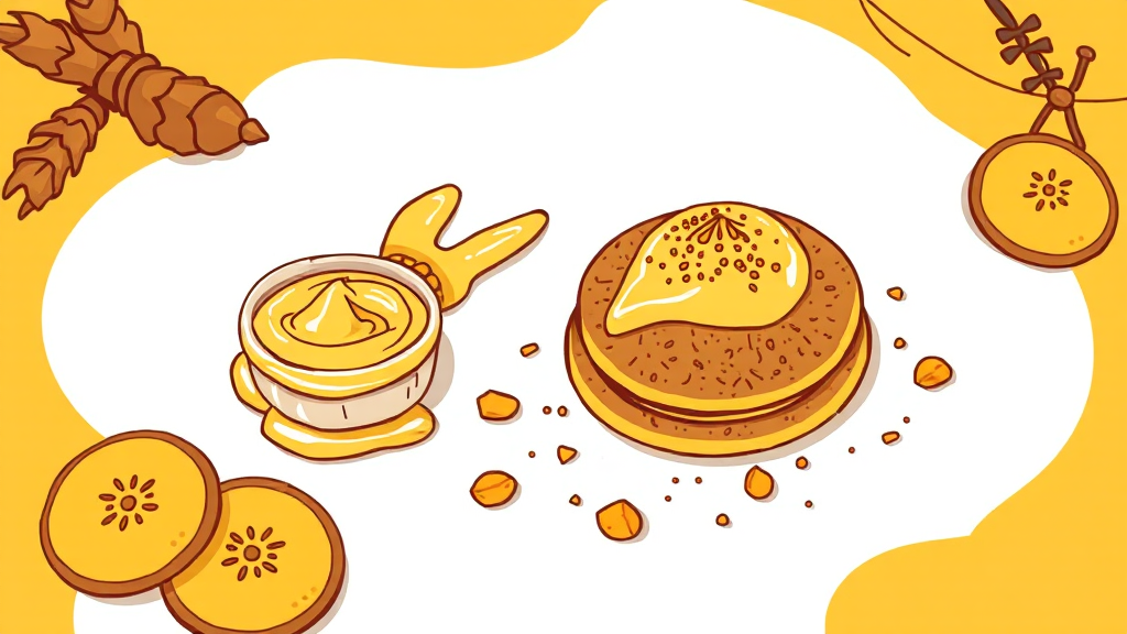 강황가루 먹는 법: 다양한 활용 레시피 (illustration 스타일)