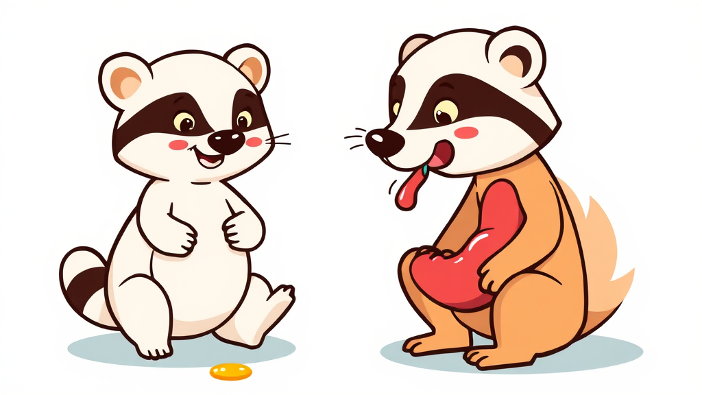 섭취 시 주의사항 및 부작용 (cartoon 스타일)