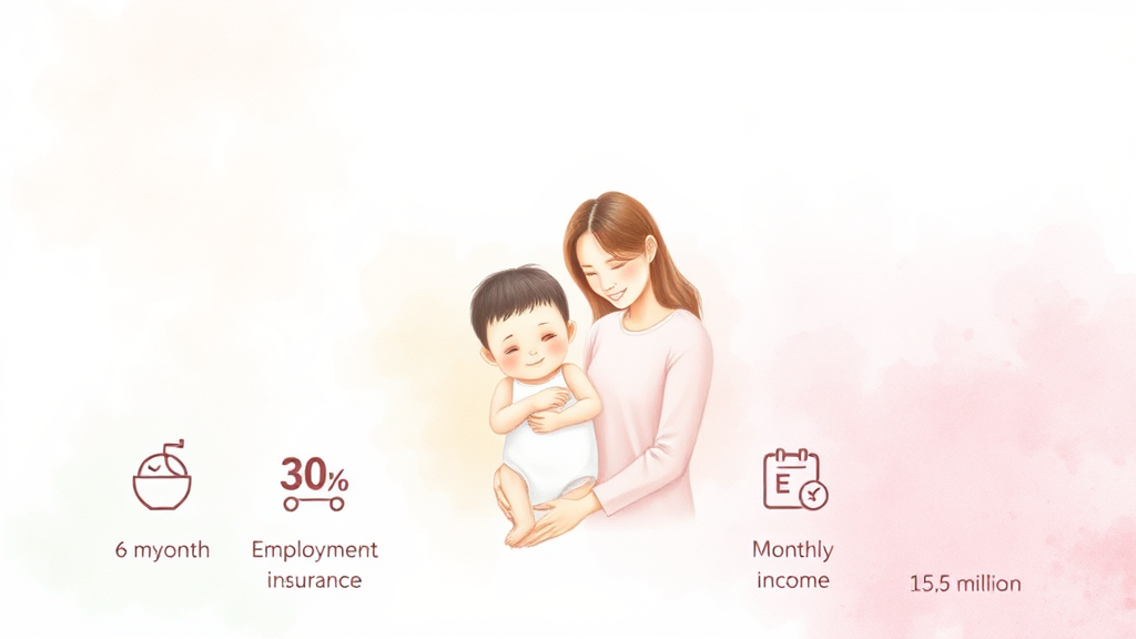 육아휴직 급여 일반 조건 (watercolor 스타일)
