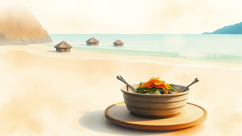 주변 관광 정보 및 맛집 (watercolor 스타일)