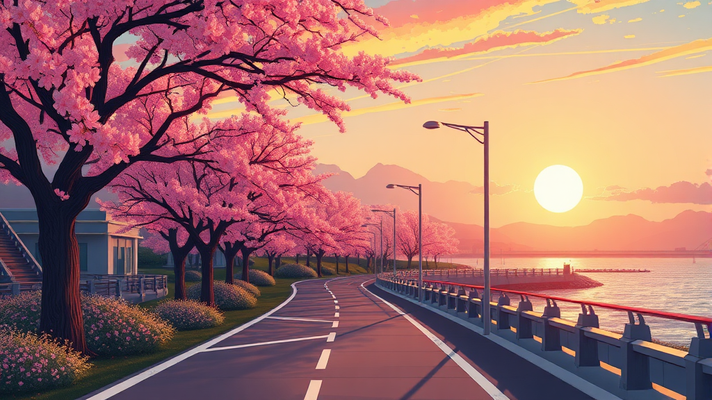 놓치면 후회할 마산 벚꽃 명소 BEST (illustration 스타일)