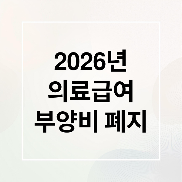 2026년
의료급여
부양비 폐지 (의료급여 부양비 폐지)