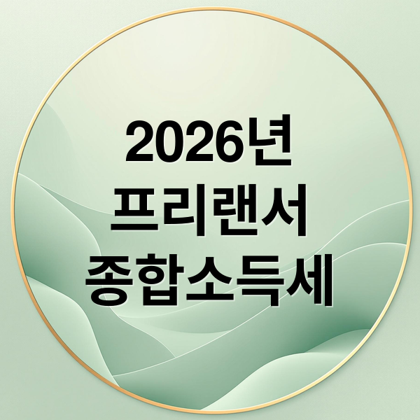2026년
프리랜서
종합소득세 (프리랜서 종합소득세 필요경비 2026)