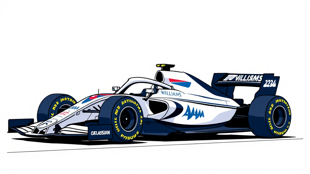 아틀라시안 파트너십: 윌리엄스 팀의 성능 향상 전략 (cartoon 스타일)