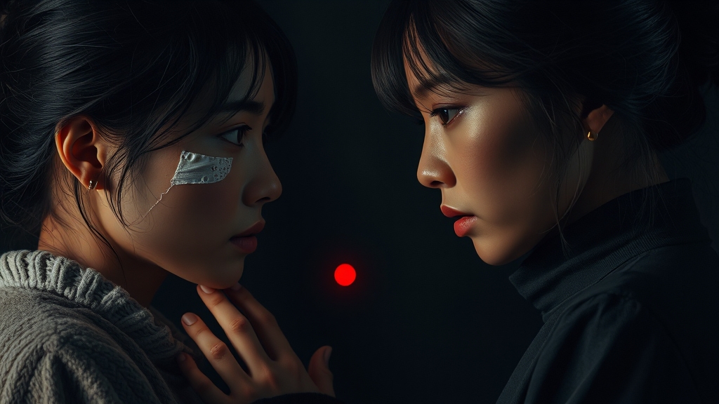 진수지 가족 및 주변 인물 관계 (realistic 스타일)