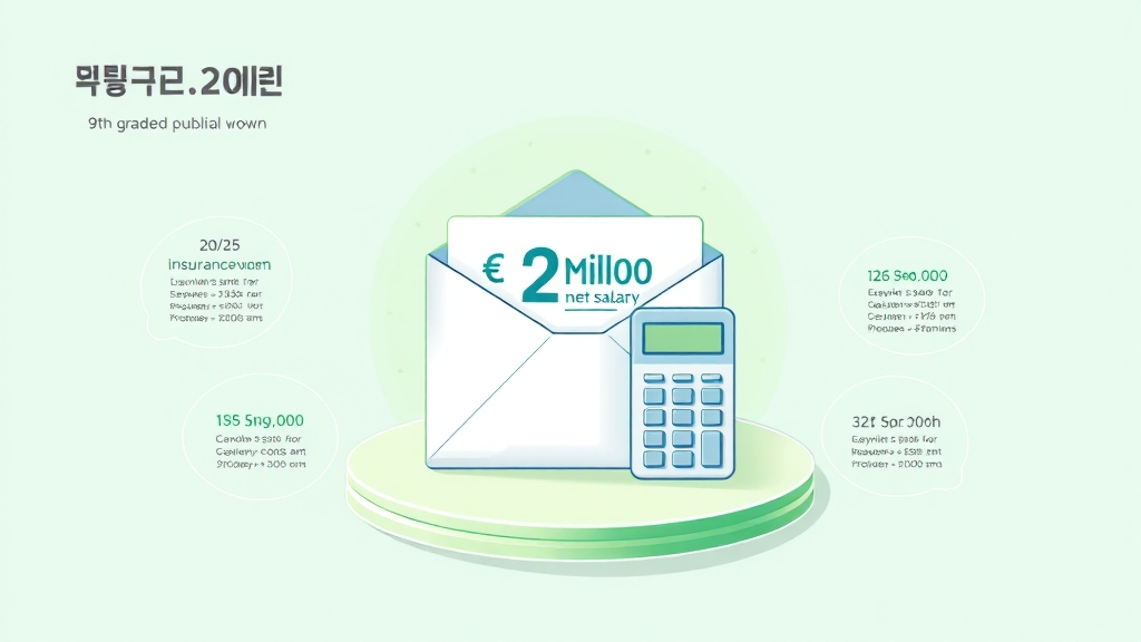 9급 실수령액 계산: 세금 & 보험료 (illustration 스타일)