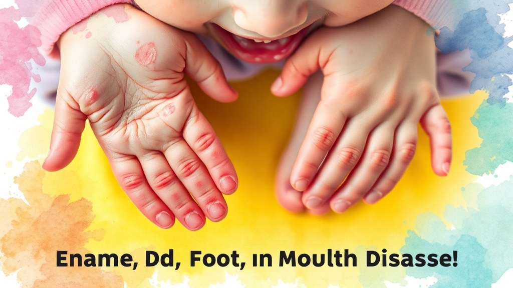 수족구 전염 경로 및 격리 기간 (watercolor 스타일)