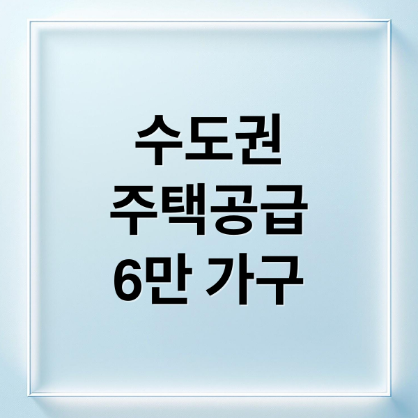 수도권
주택공급
6만 가구 (정부 수도권 주택 공급 대책)