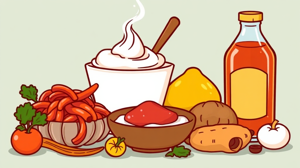 장 건강 책임! 발효식품 (cartoon 스타일)