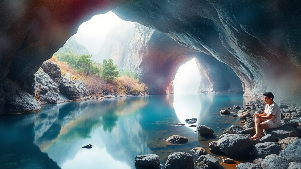 성류굴, 그 이상의 경험: 주변 관광 명소와 함께 즐기기 (watercolor 스타일)