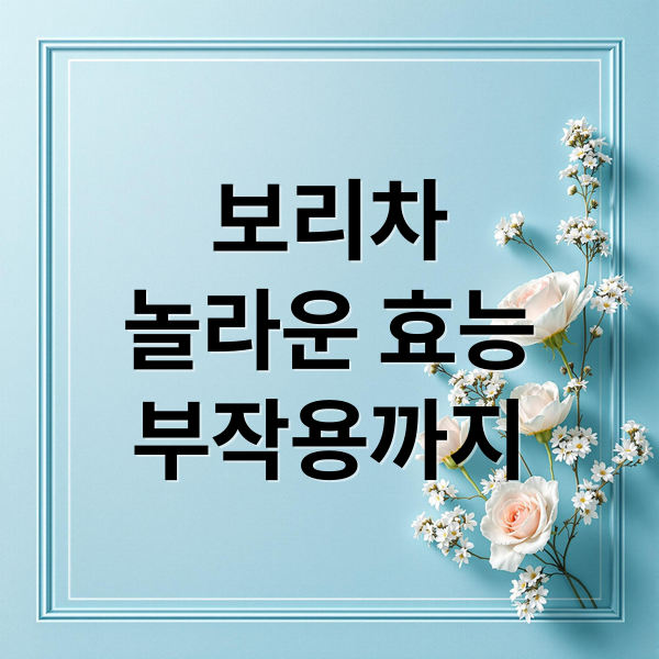 보리차
놀라운 효능
부작용까지 (보리차 효능)