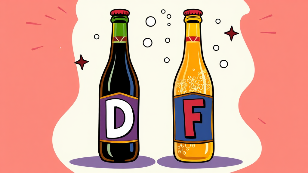 박카스 D vs F: 핵심 차이 (cartoon 스타일)