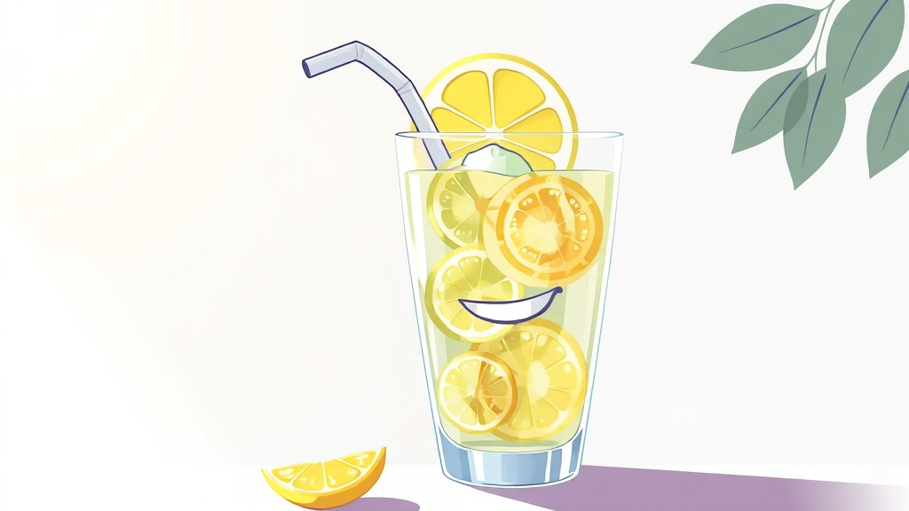 레몬수 섭취 시 주의사항 (illustration 스타일)