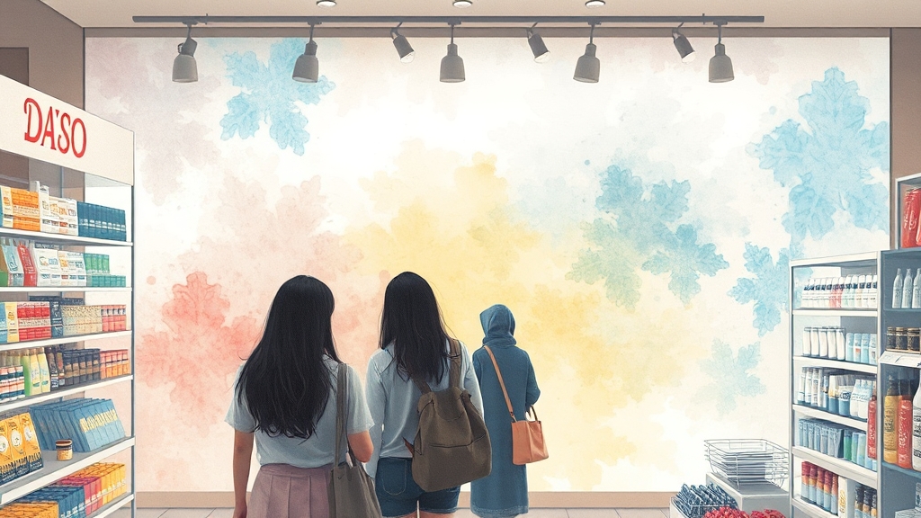 다이소 쇼핑, 스마트하게! (watercolor 스타일)