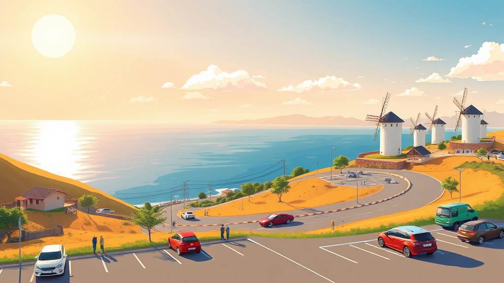 방문 전 필수 정보: 위치, 주차, 운영 시간 (cartoon 스타일)