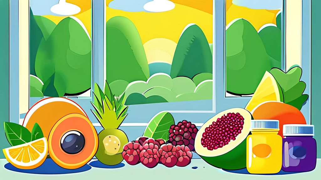 눈 건강을 위한 영양소와 보충제 선택 가이드 (cartoon 스타일)