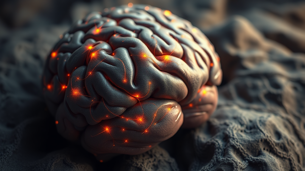 잠 부족과 스트레스: 뇌를 쉬지 못하게 하는 주범 (realistic 스타일)