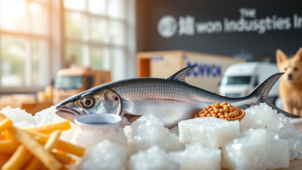 동원산업 기업 개요 및 사업 현황 (realistic 스타일)