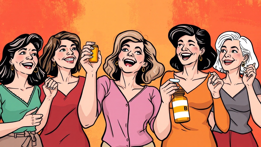 활력 충전, 비타민 B 복합체 (cartoon 스타일)