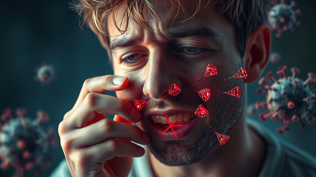 독감 초기 증상: 감기와 뭐가 다를까? (realistic 스타일)