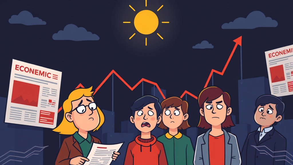 경제, 숨 가쁜 하루 (cartoon 스타일)