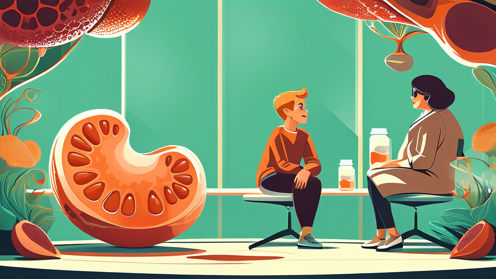 의사와 상담이 필요한 비타민C 섭취 시점 (illustration 스타일)