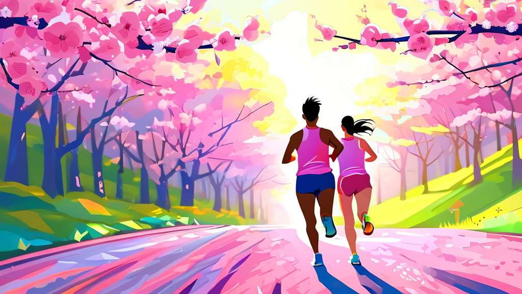 안양천 벚꽃 마라톤, 놓치면 후회할 이유 (cartoon 스타일)