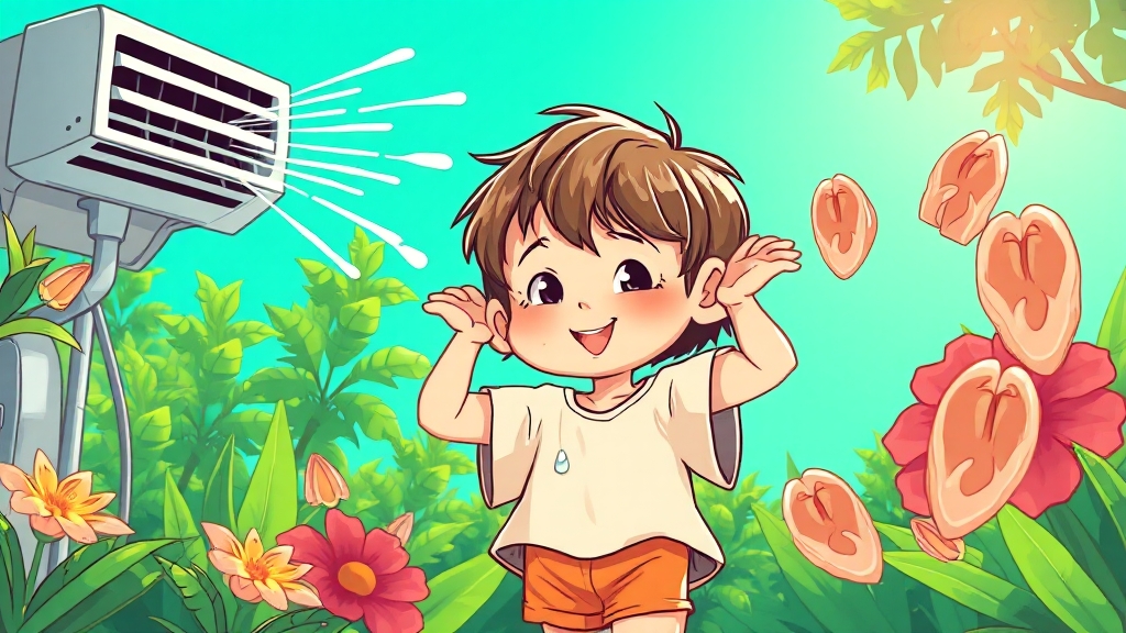 여름철 귀 건강, 왜 중요할까요? (cartoon 스타일)
