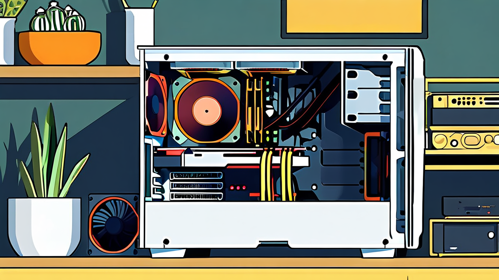 그래픽카드 슬롯 및 하드웨어 자체 테스트 (illustration 스타일)