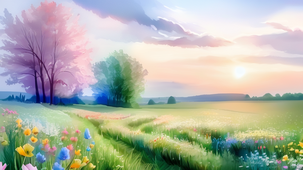 특별한 추억 만들기: 봄바람 유러닝 페스타에서 (watercolor 스타일)