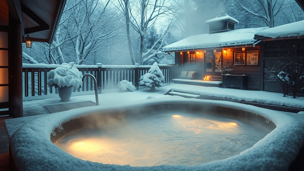 온천 여행 시 고려사항 (realistic 스타일)