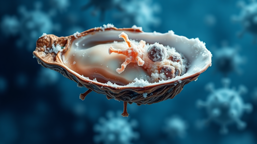 노로바이러스, 대체 뭘까요? (realistic 스타일)