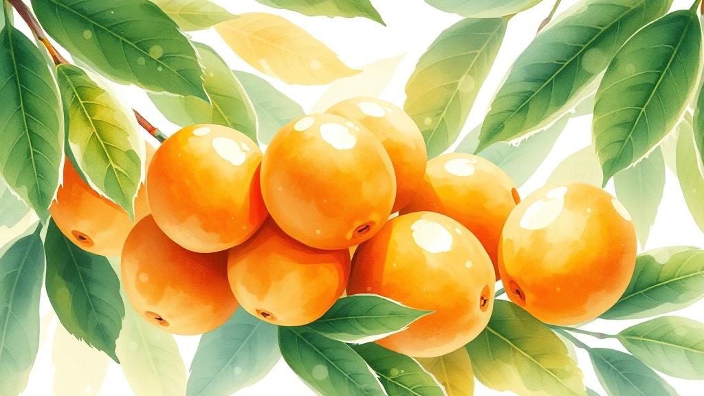 비파열매, 어떤 과일일까? (watercolor 스타일)
